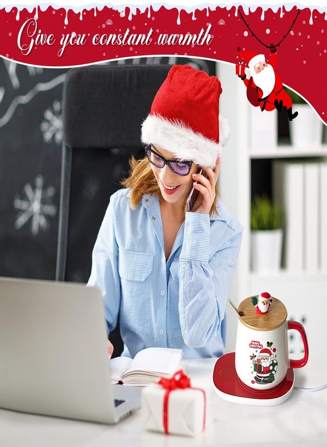 LAIAMER Christmas Coffee Warmer with Mug Set, Coffee Cup Warmer Coffee Mug Warmer with Auto Shut Off for Desk Home Office, Coffee Gifts Xmas Gifts for Coffee Lovers Mom Her Wife Girlfriend Daughter - Image 2